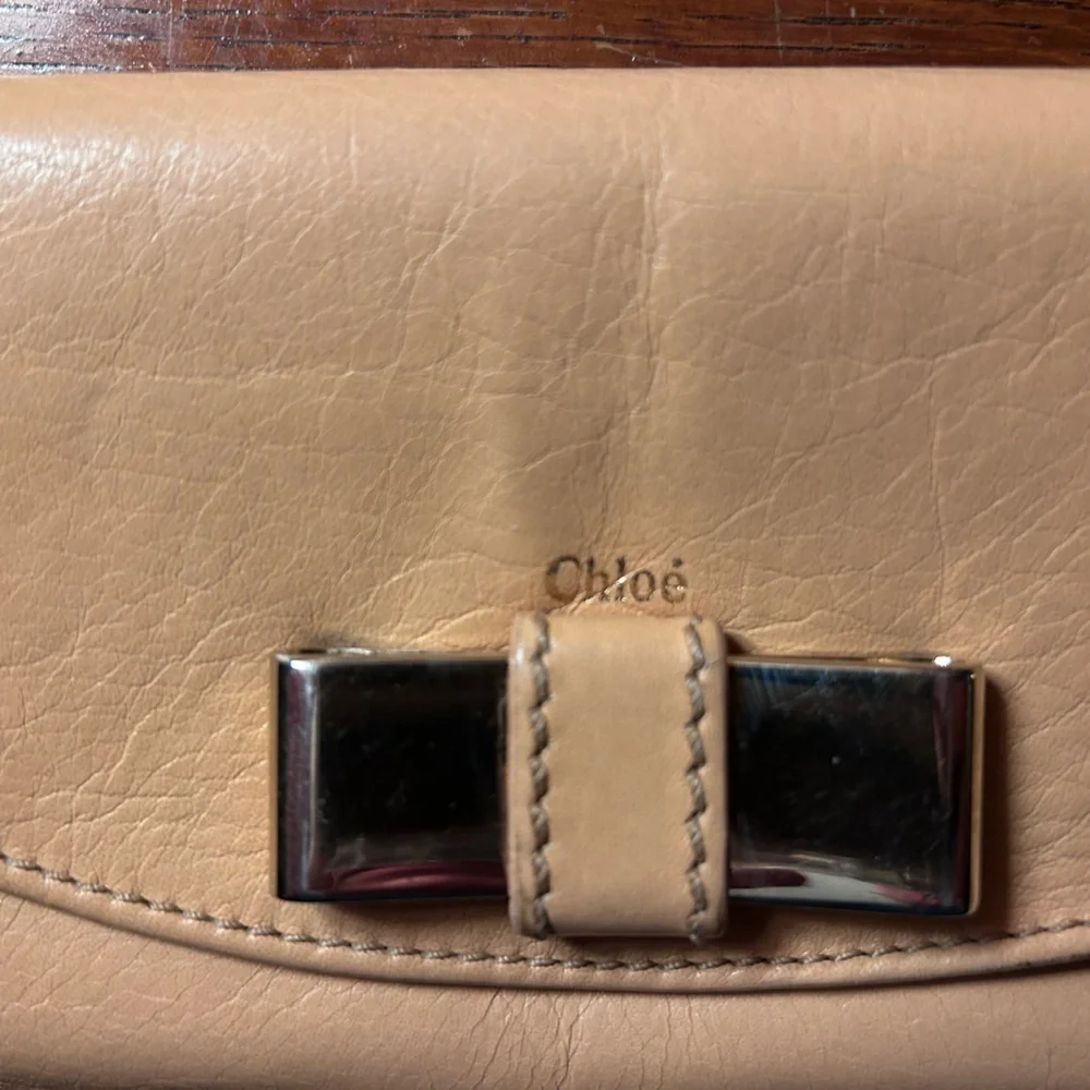 Chloé Nude Leather Long Wallet –  Luxury – Soft Leather, Gold-Tone Hardware